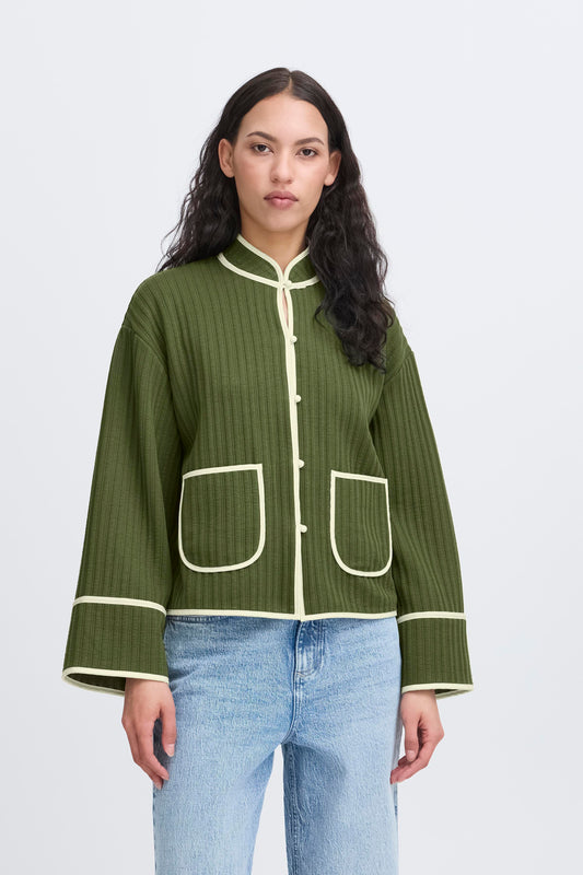 Veste en jersey quilted green