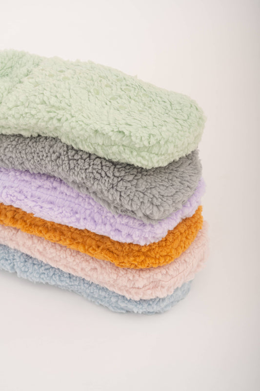 Chaussettes cocooning en moumoute: Vert amande