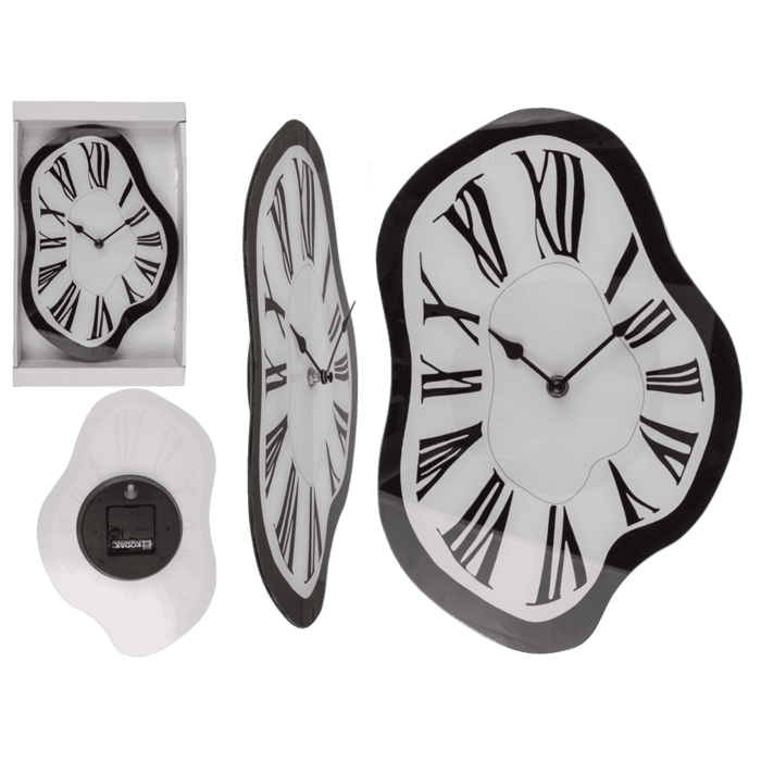 Horloge fondue murale en verre