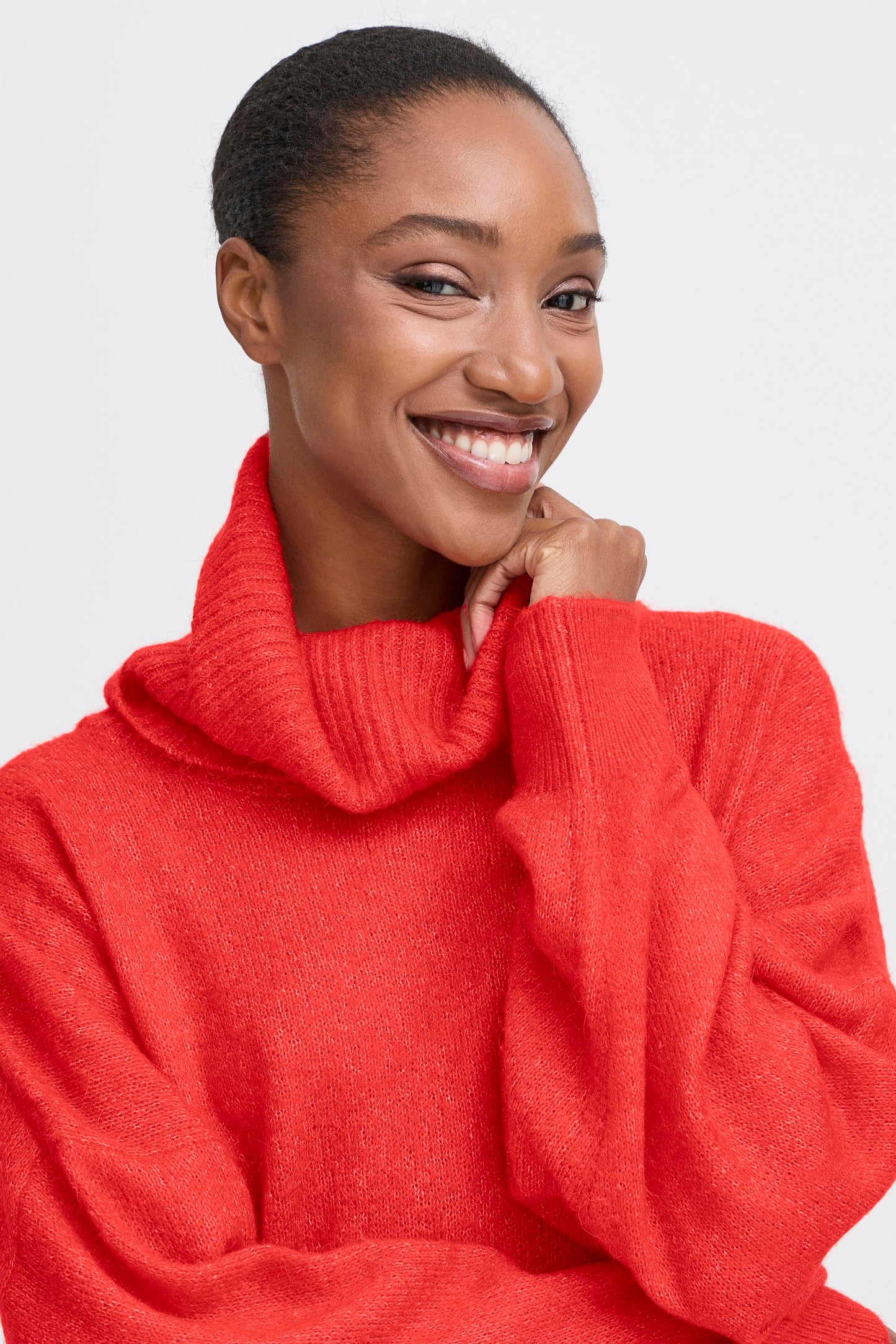 Pull col roulé Kama fiery red