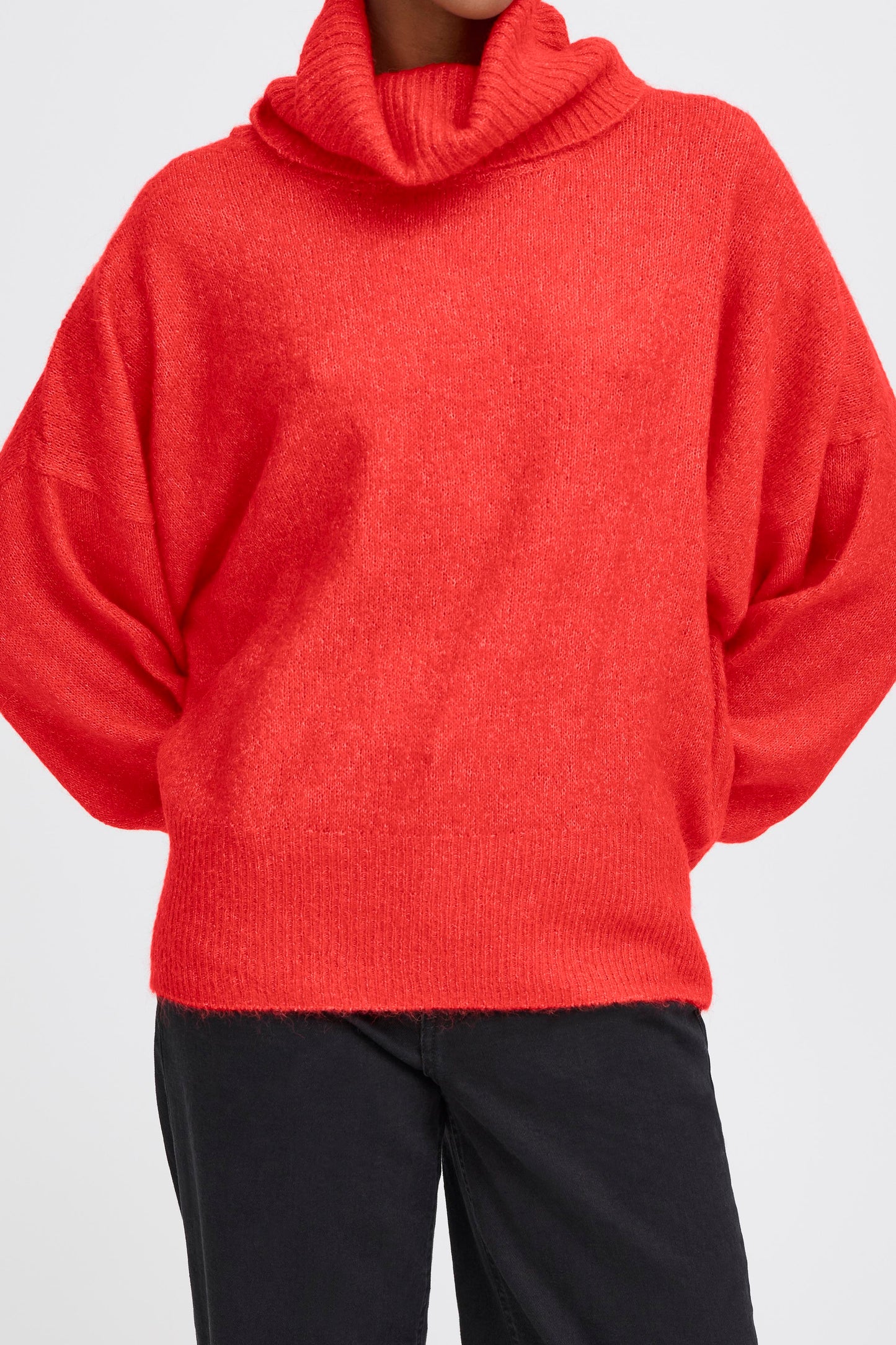 Pull col roulé Kama fiery red