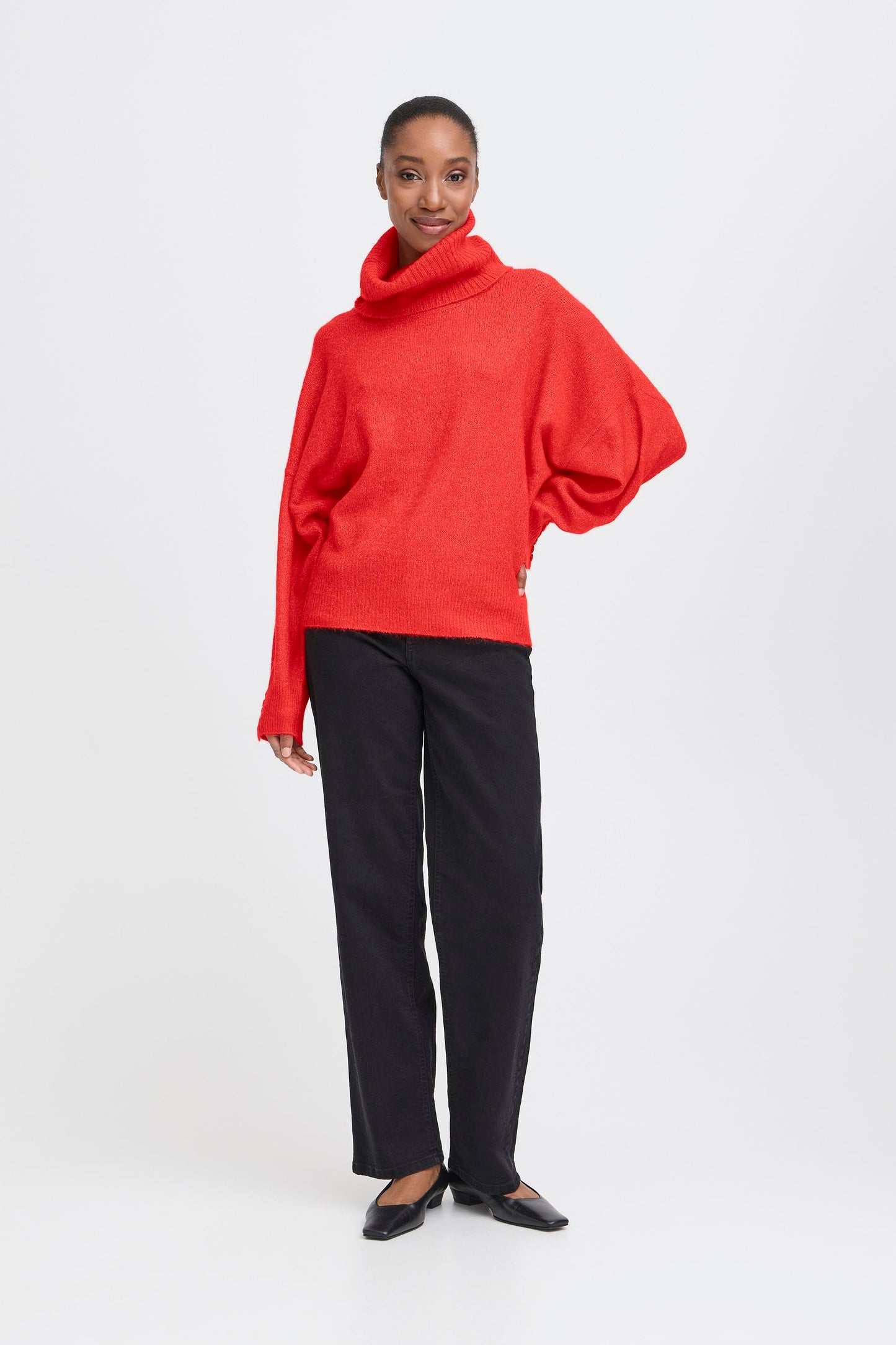 Pull col roulé Kama fiery red