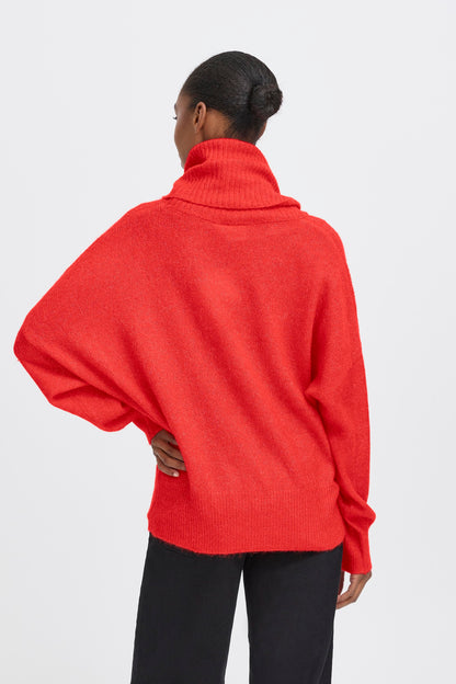 Pull col roulé Kama fiery red