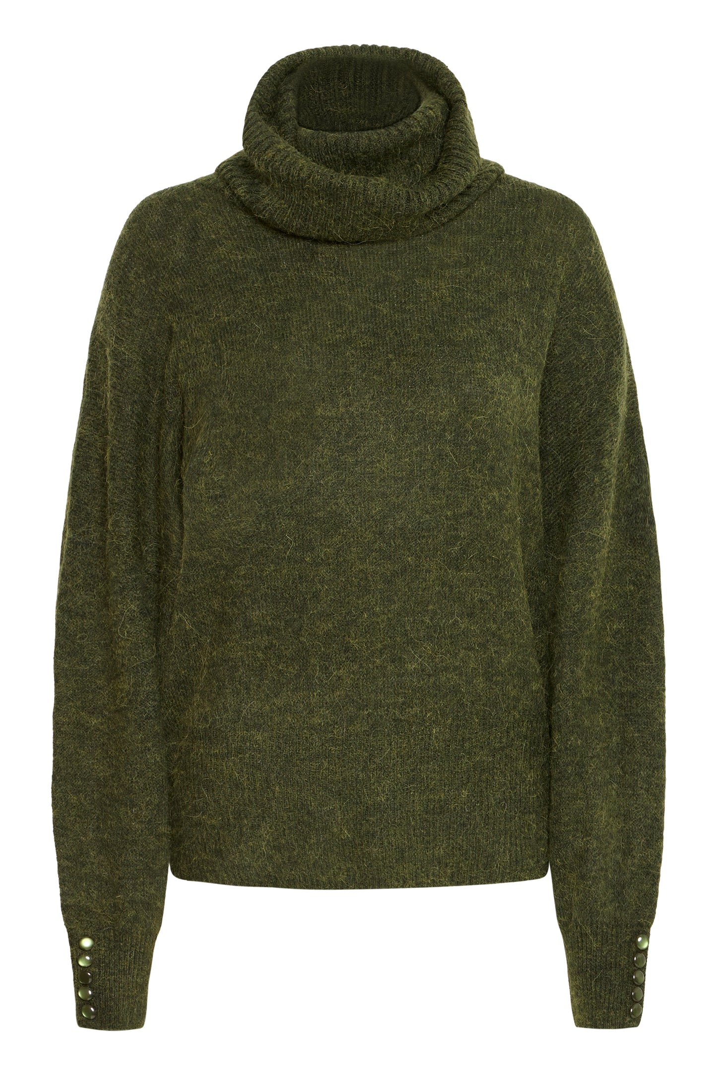 Pull col roulé Kama riffle green