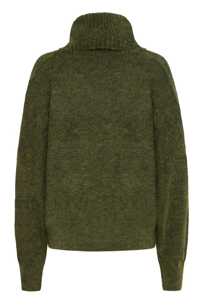 Pull col roulé Kama riffle green