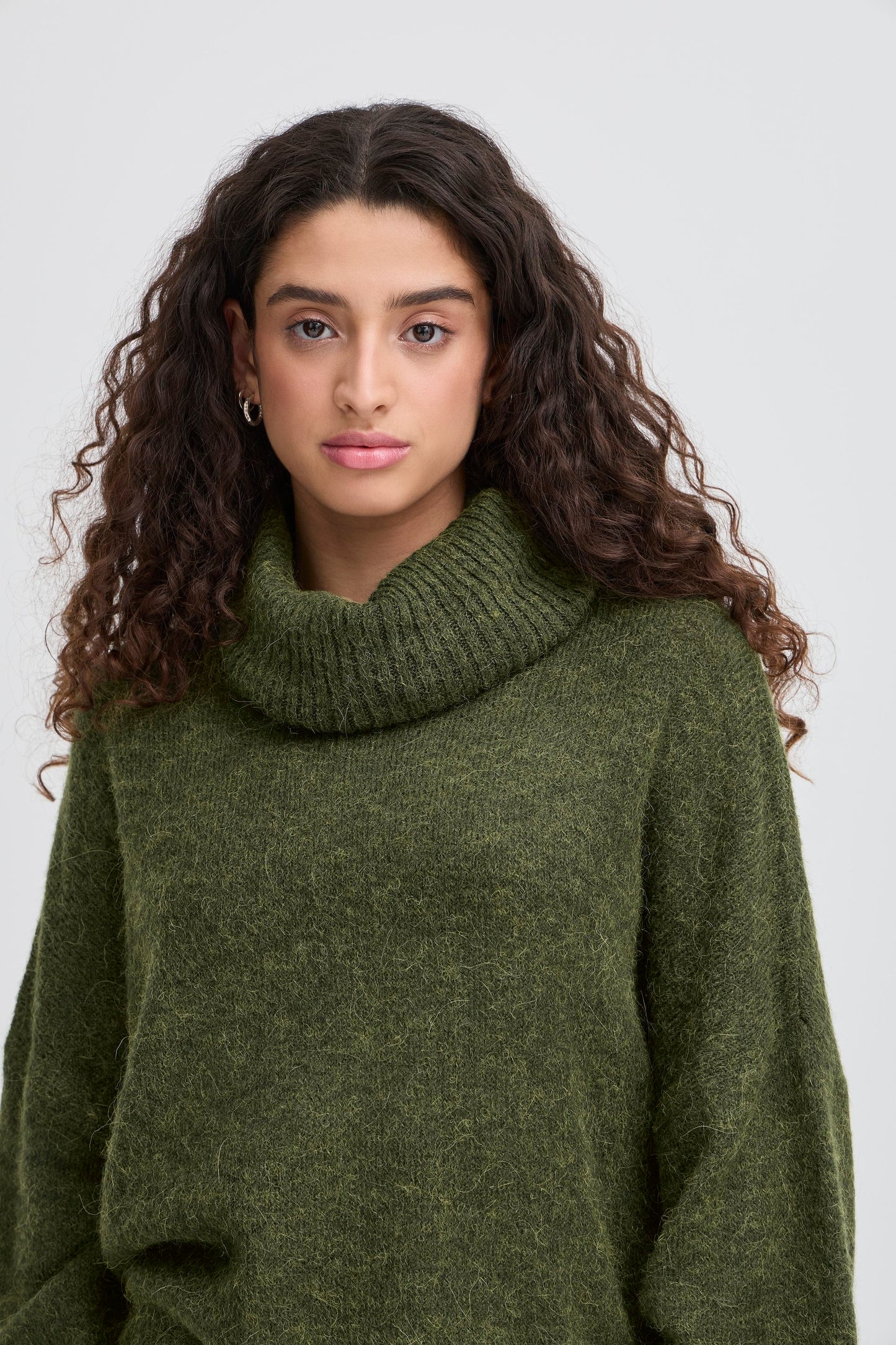 Pull col roulé Kama riffle green