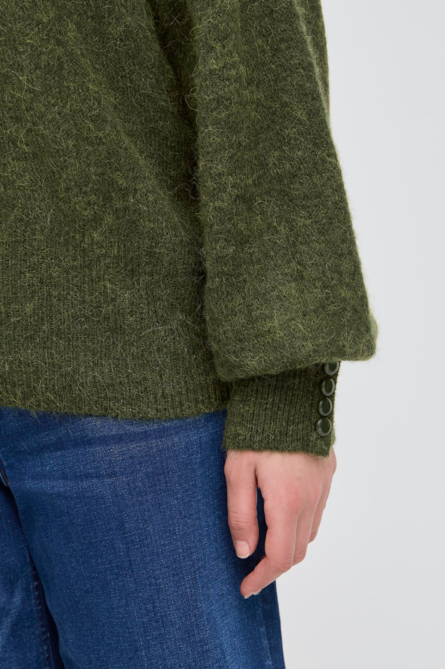 Pull col roulé Kama riffle green