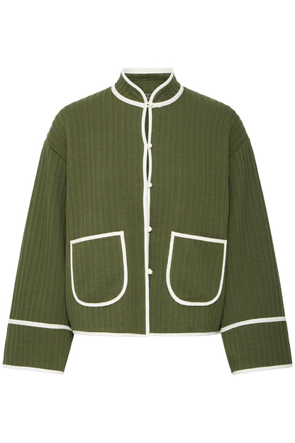 Veste en jersey quilted green