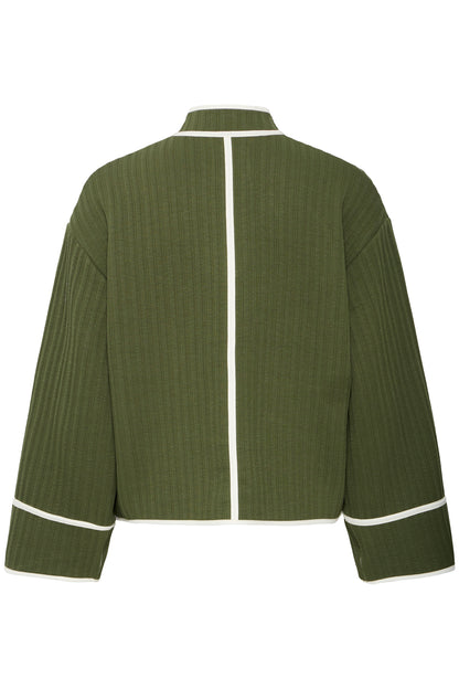 Veste en jersey quilted green