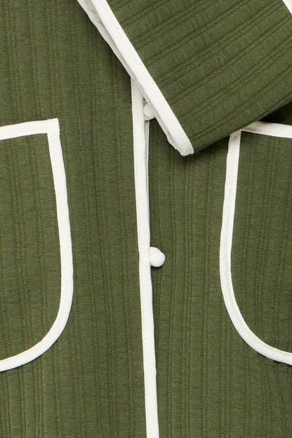 Veste en jersey quilted green