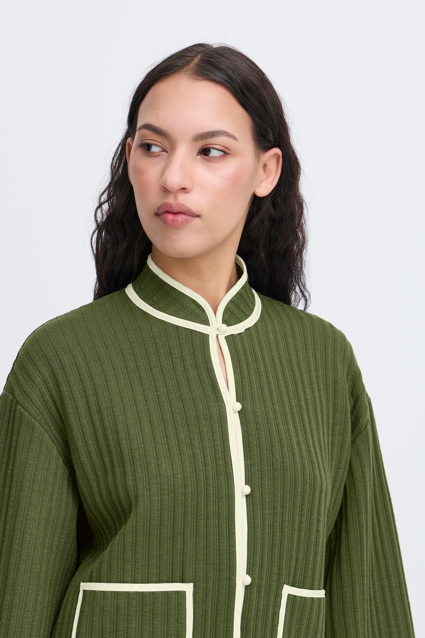 Veste en jersey quilted green