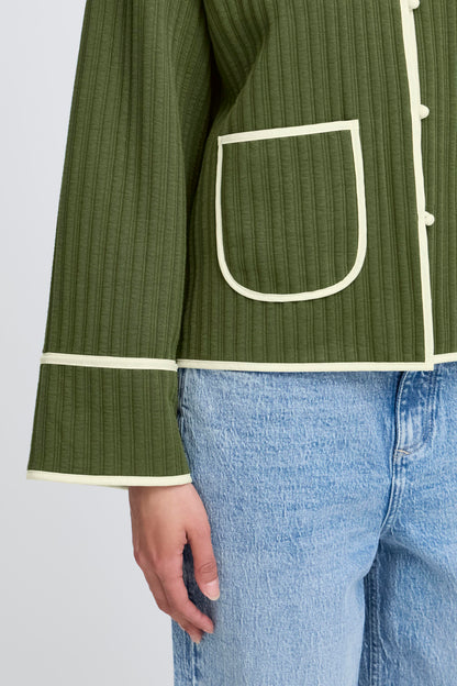 Veste en jersey quilted green
