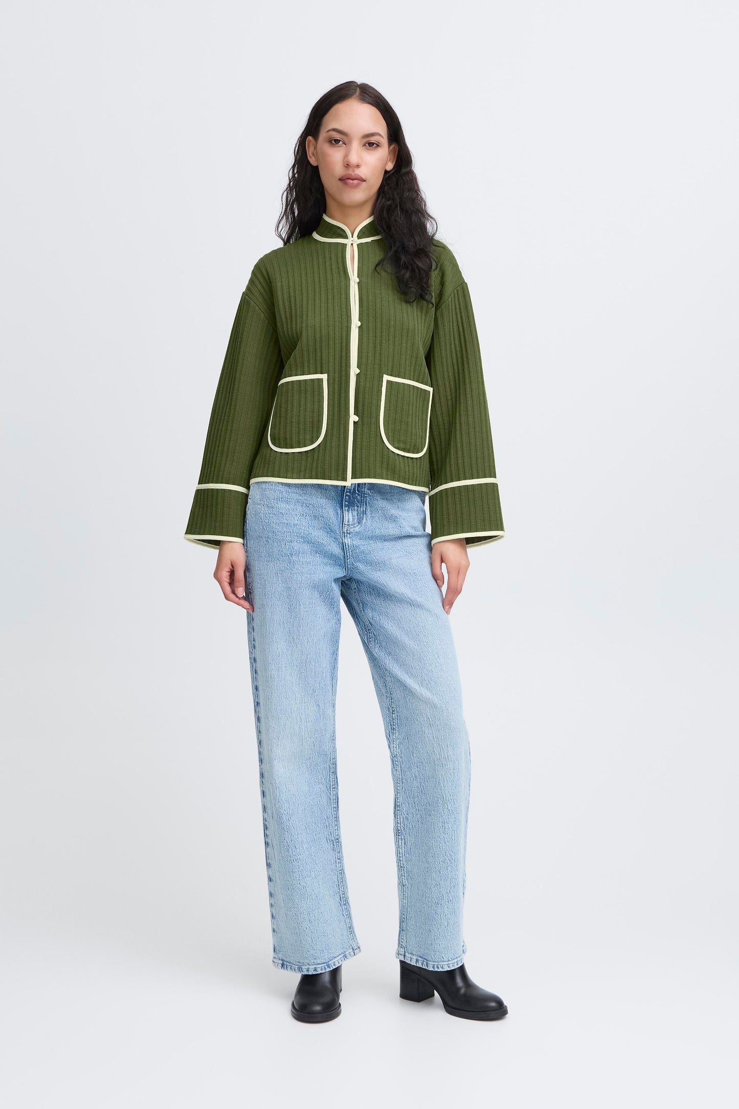 Veste en jersey quilted green