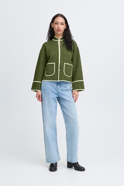 Veste en jersey quilted green