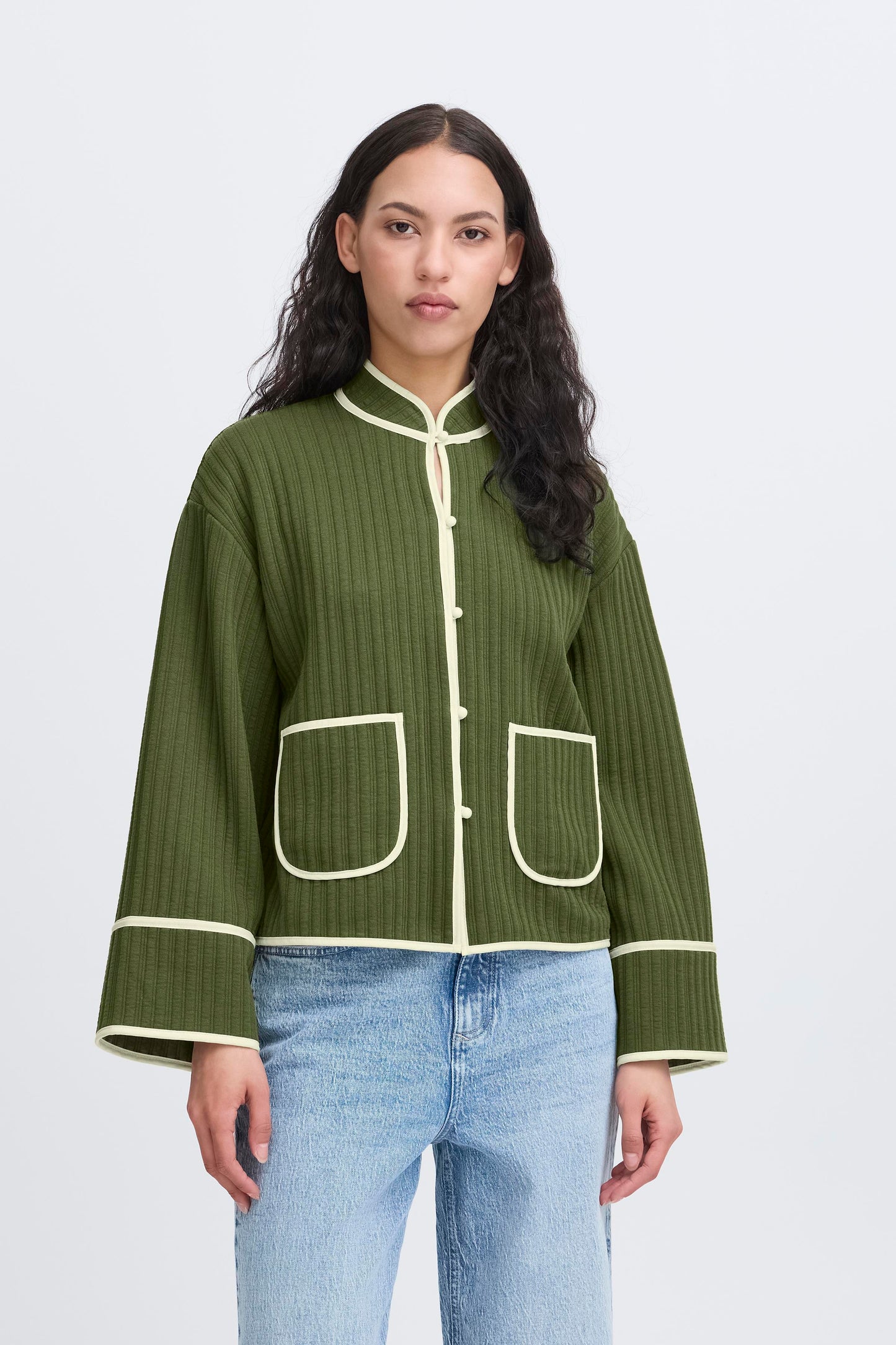 Veste en jersey quilted green