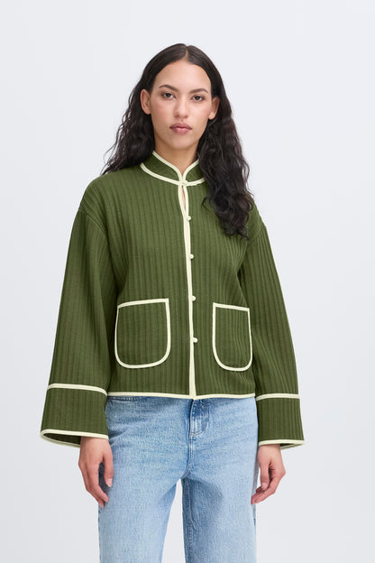 Veste en jersey quilted green