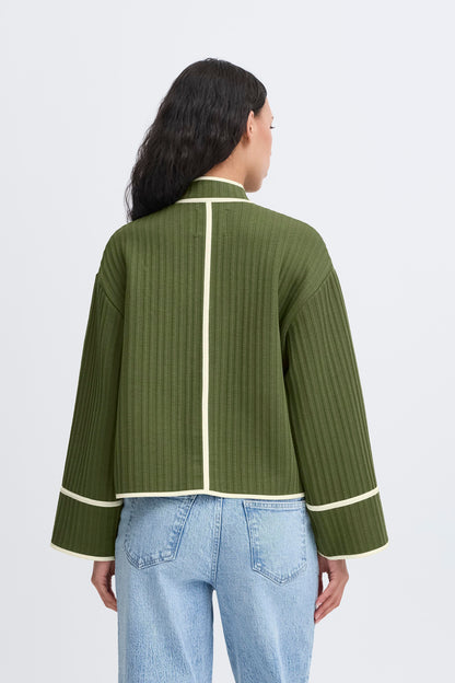 Veste en jersey quilted green