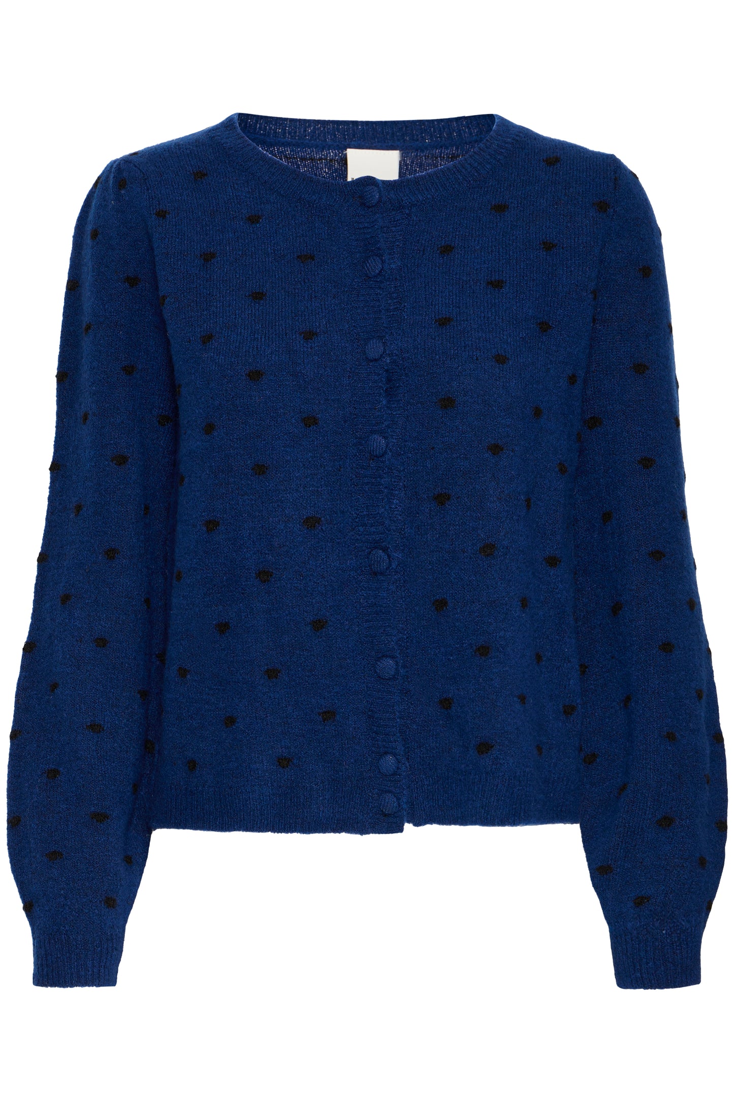 Cardigan destine bleu pois noir