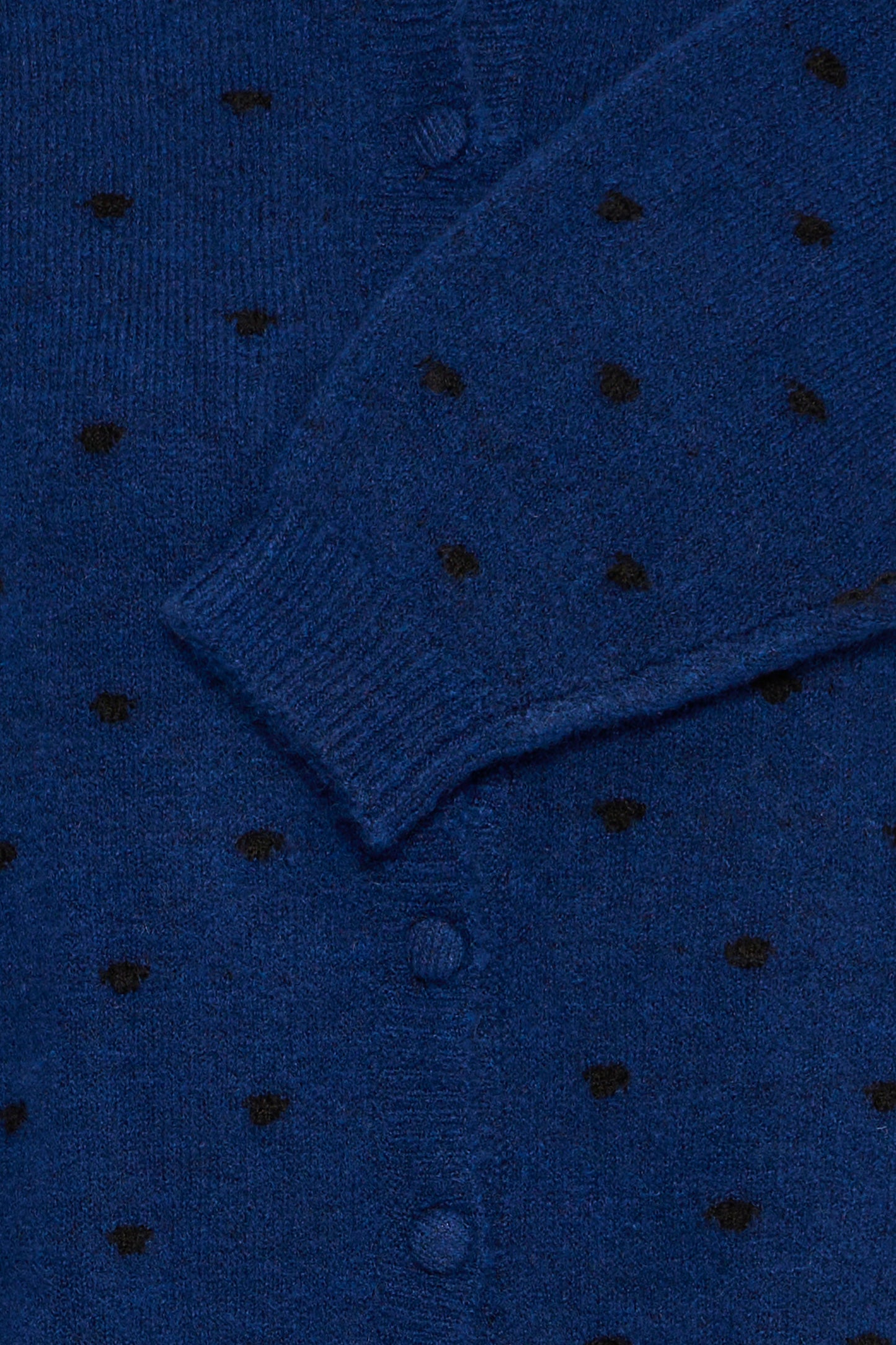 Cardigan destine bleu pois noir