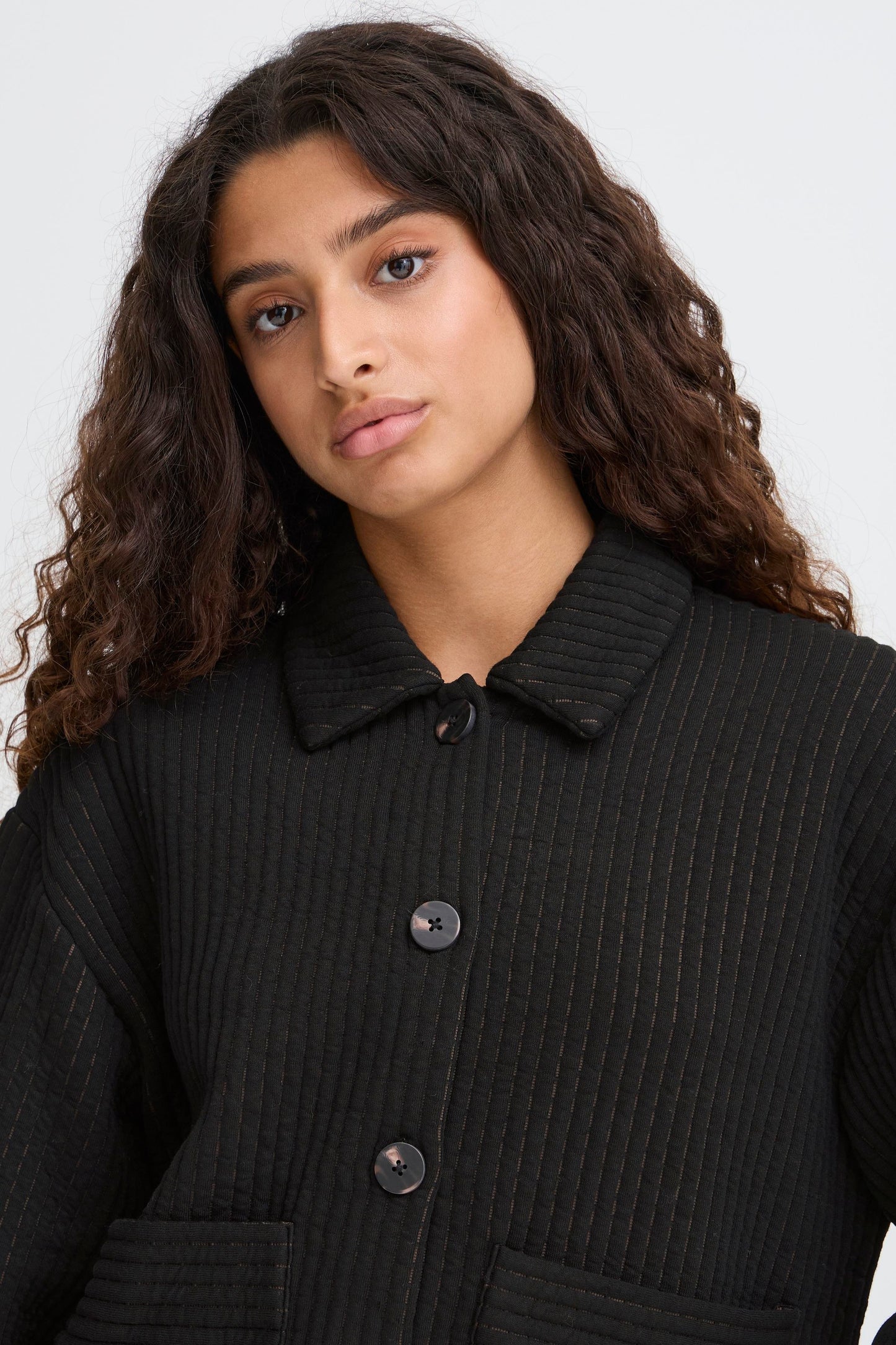 Veste en jersey quilted black