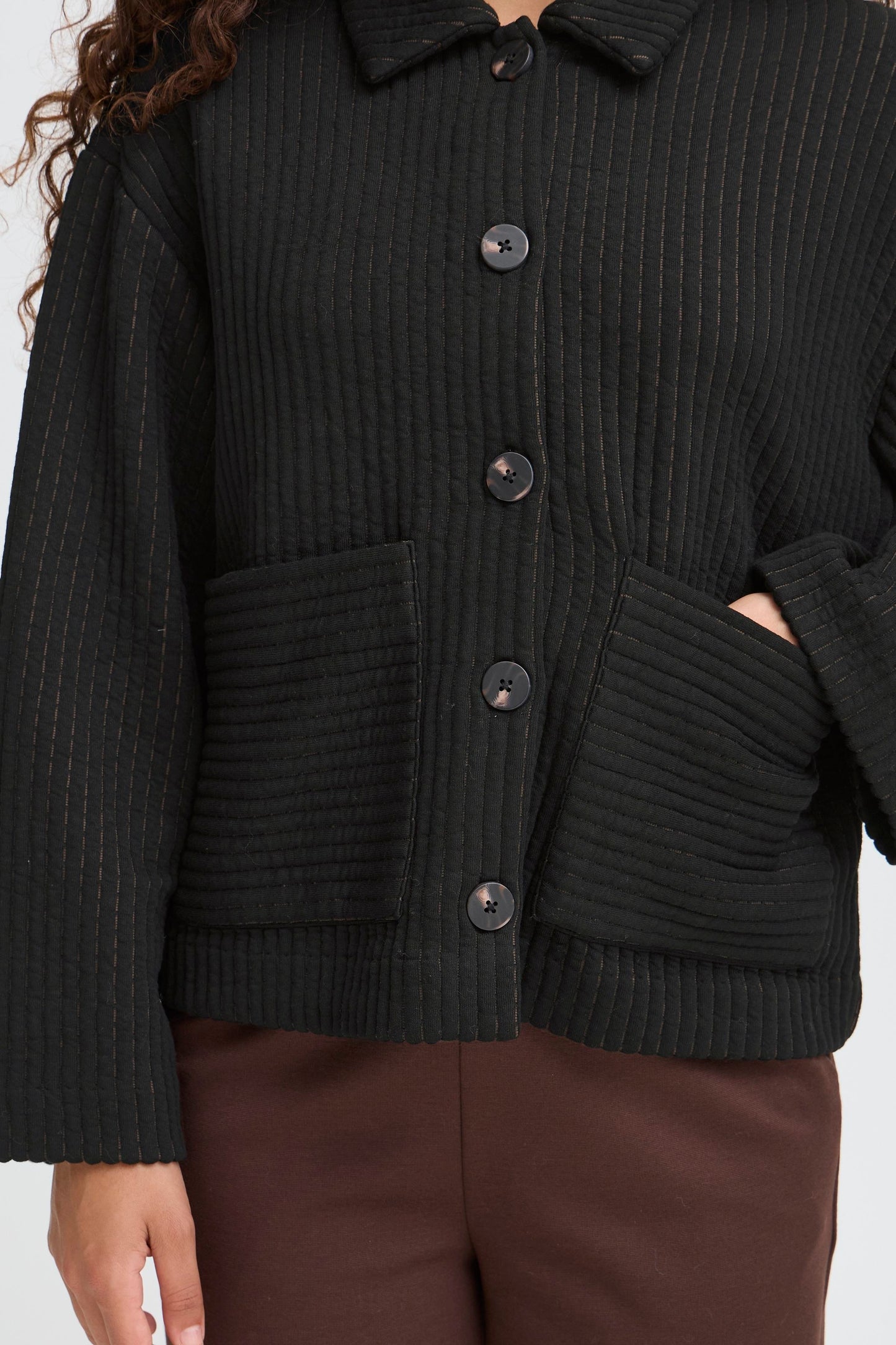 Veste en jersey quilted black