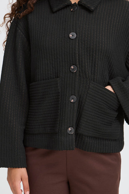 Veste en jersey quilted black