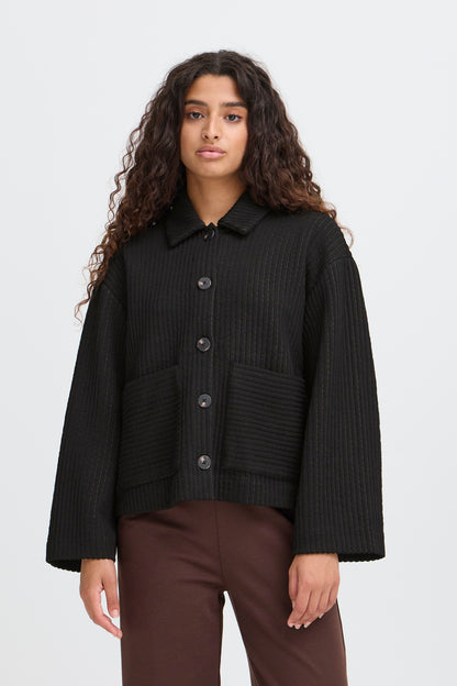 Veste en jersey quilted black