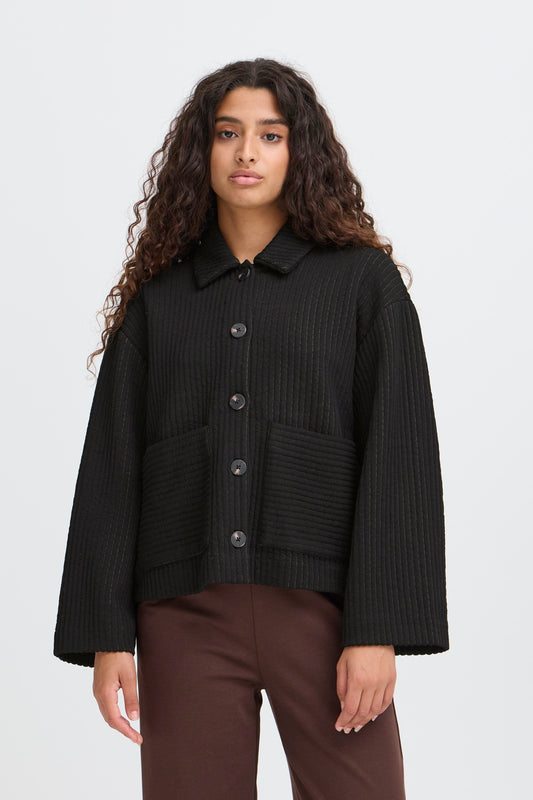 Veste en jersey quilted black