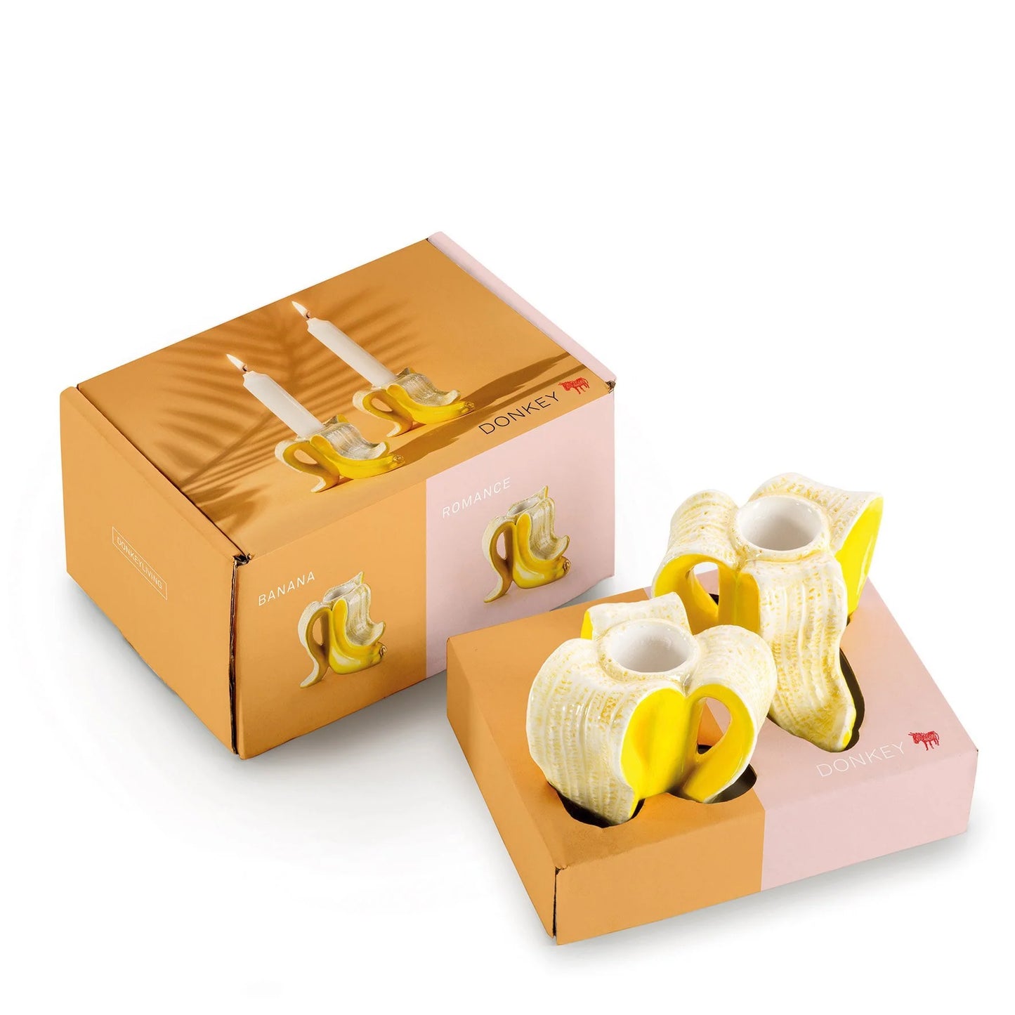 Set bougeoirs Banana romance