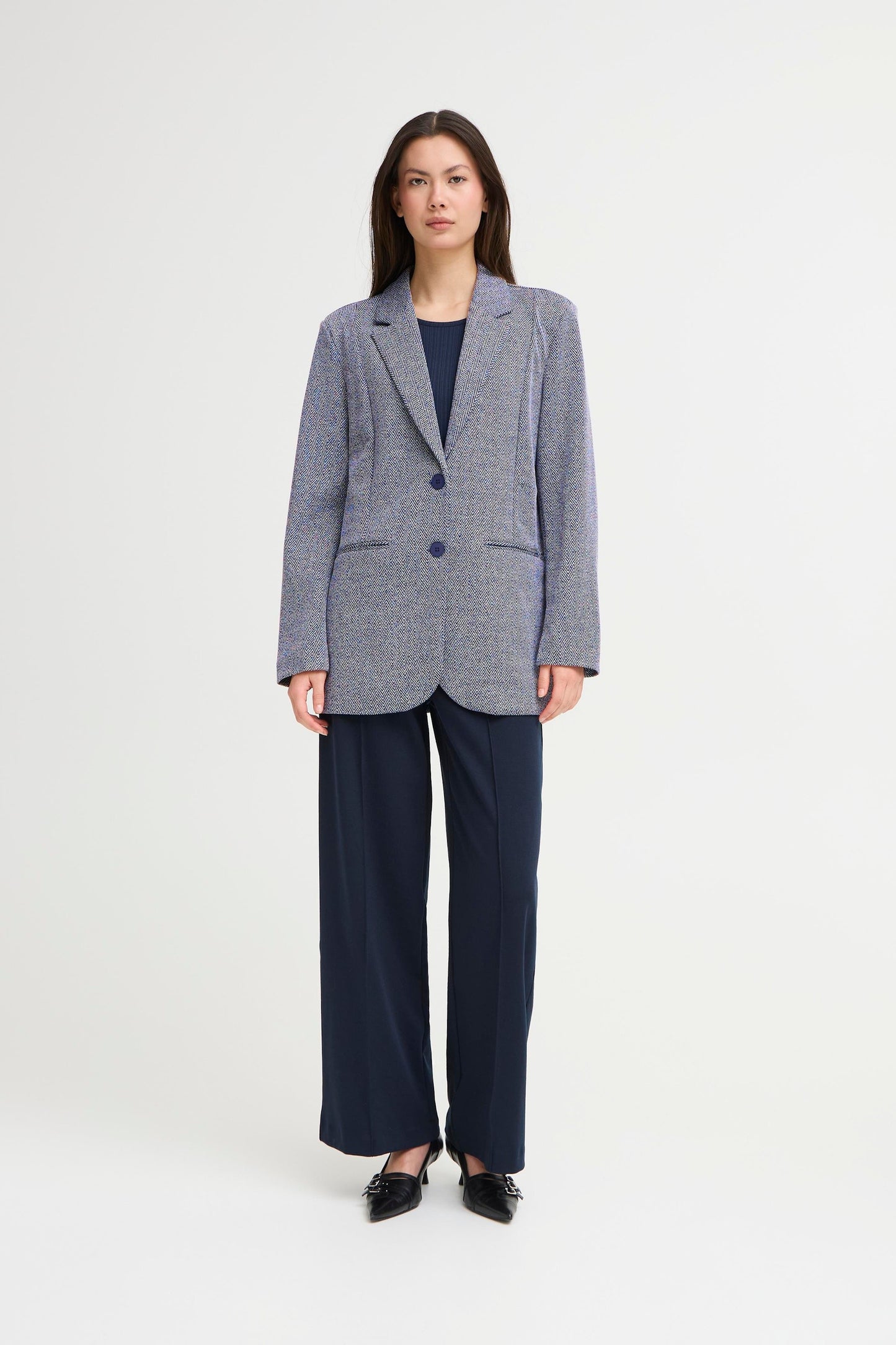 Blazer Kate jacquard bleu