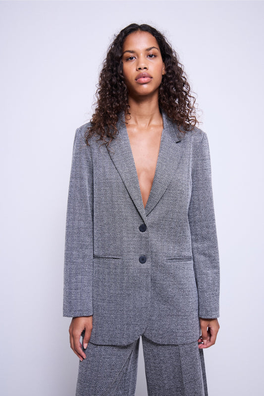 Blazer Kate jacquard bleu