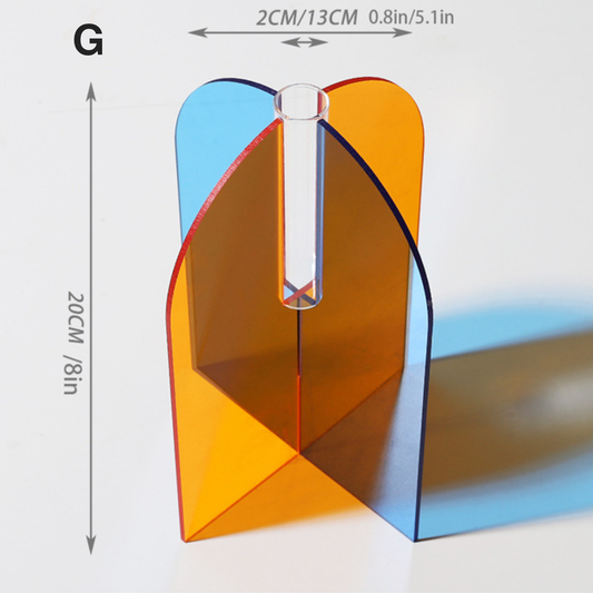 Vase acrylique coloré bleu/orange
