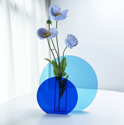 Vases en acrylique bleu | Vase décoratif moderne pour fleurs