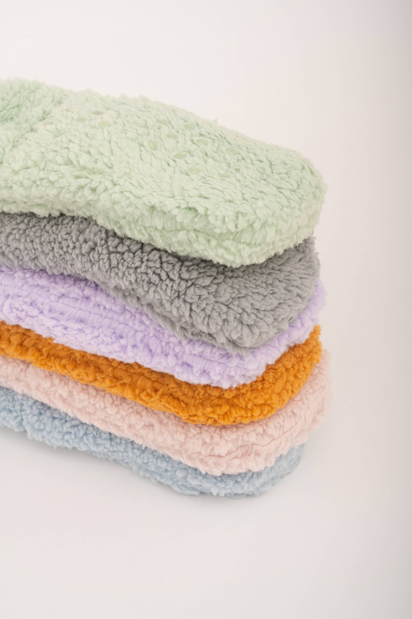 Chaussettes cocooning en moumoute: Vert amande