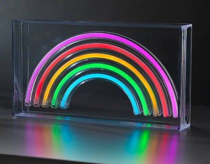 Lampe au néon - Lumière arc-en-ciel en boîte dans une boîte en acrylique
