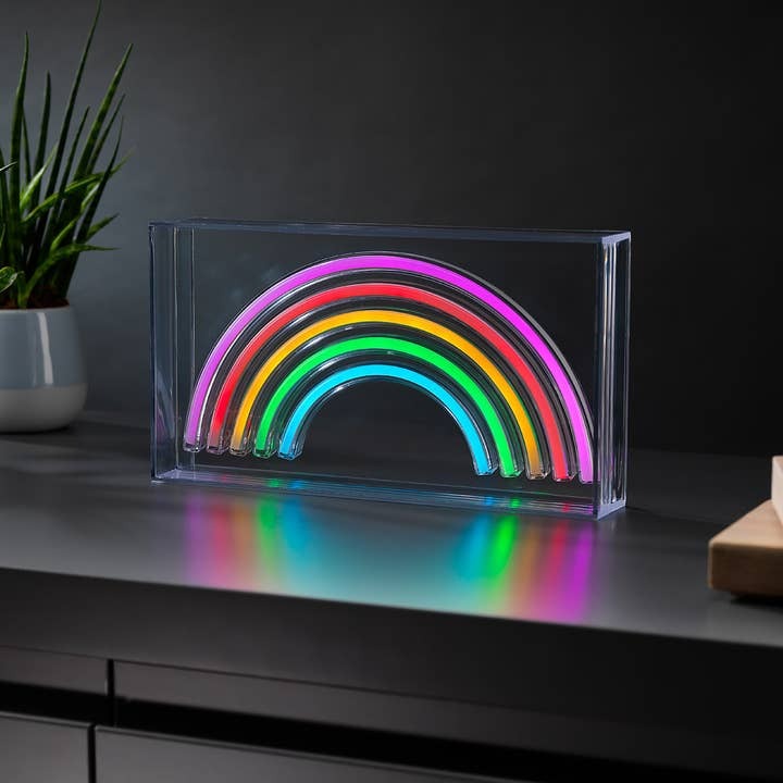 Lampe néon arc en ciel acrylique box