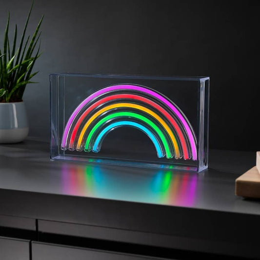 Lampe néon arc en ciel acrylique box