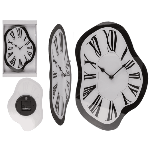 Horloge fondue murale en verre