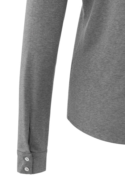 Chemisier en jersey mélangé avec col en V et boutons