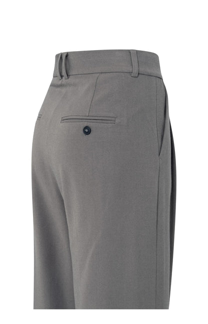 Pantalon tissé doux avec plis et jambes larges