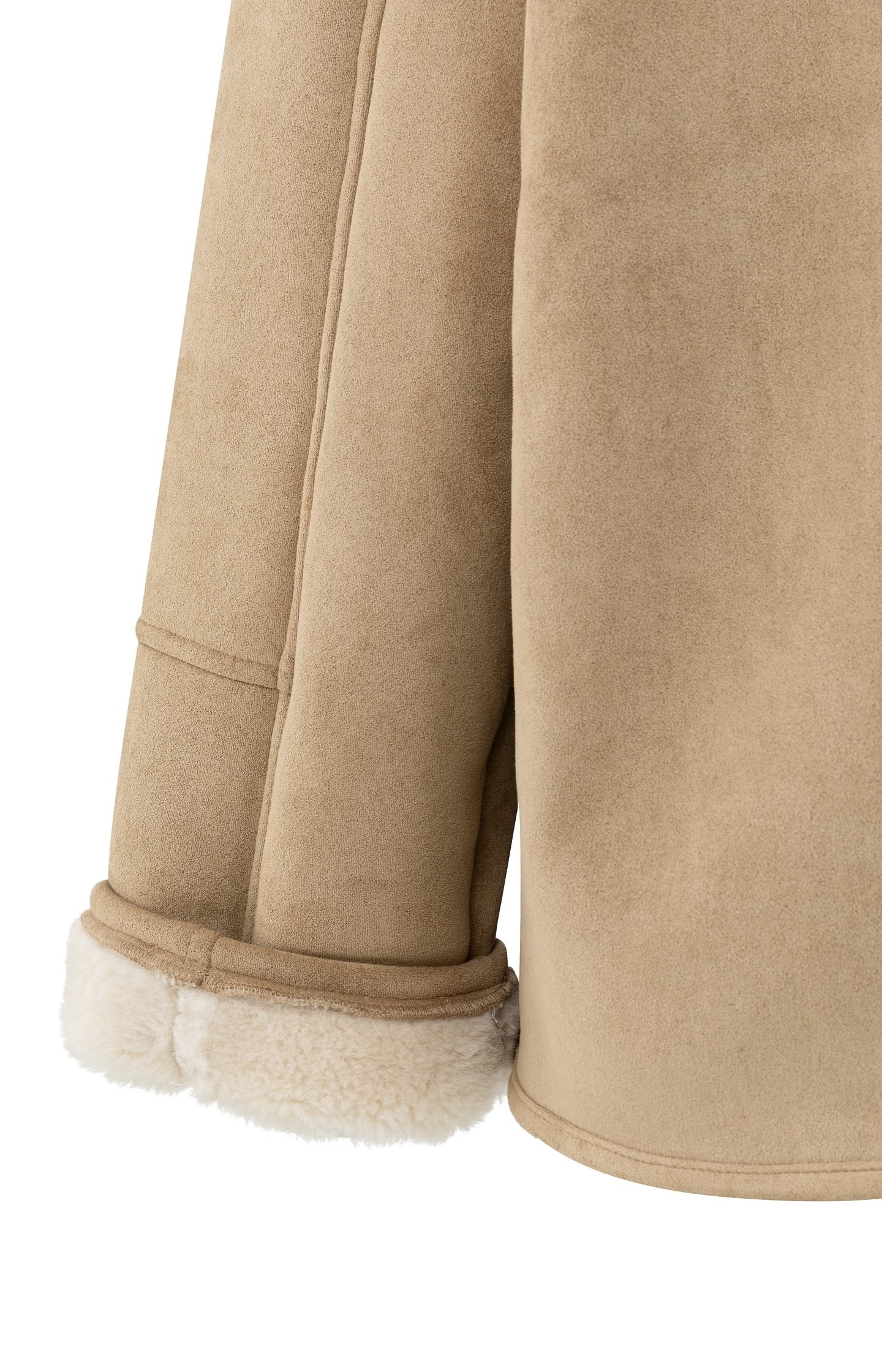 Manteau oversize en mouton retourné avec manches raglan