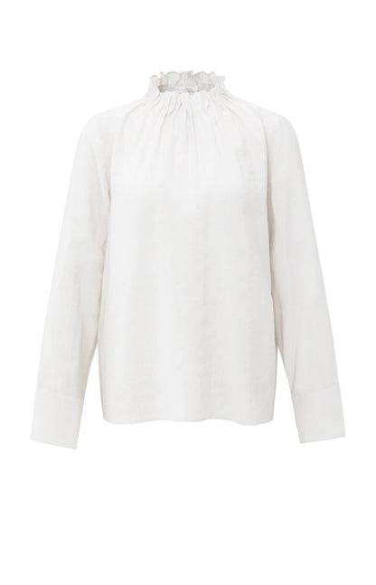 Haut à col montant avec ourlet à cordon de serrage