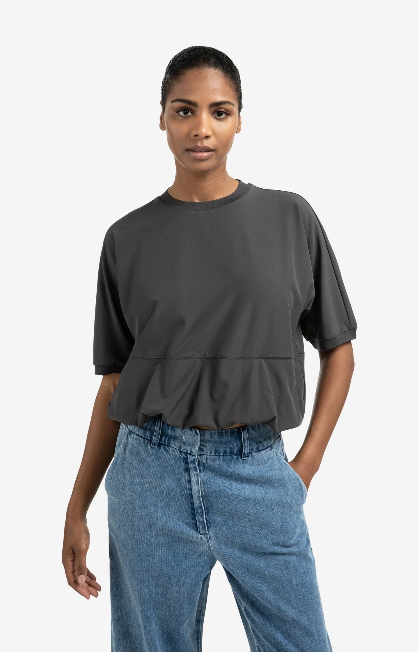 Haut manches courtes avec ourlets ballon