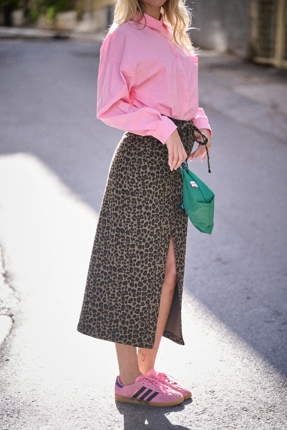 Jupe Jess grise imprimé Léopard