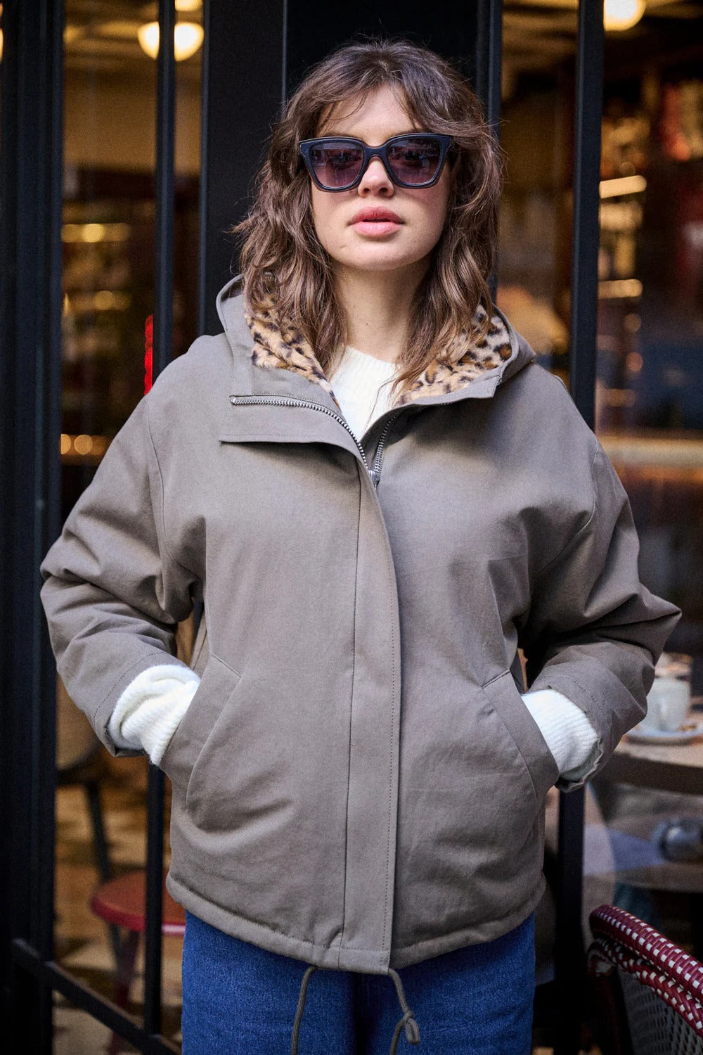 Parka Guzmania en coton kaki