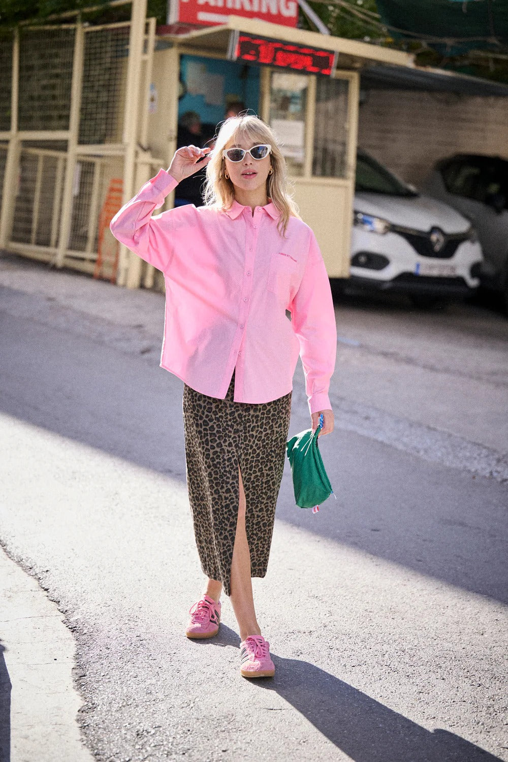 Jupe Jess grise imprimé Léopard