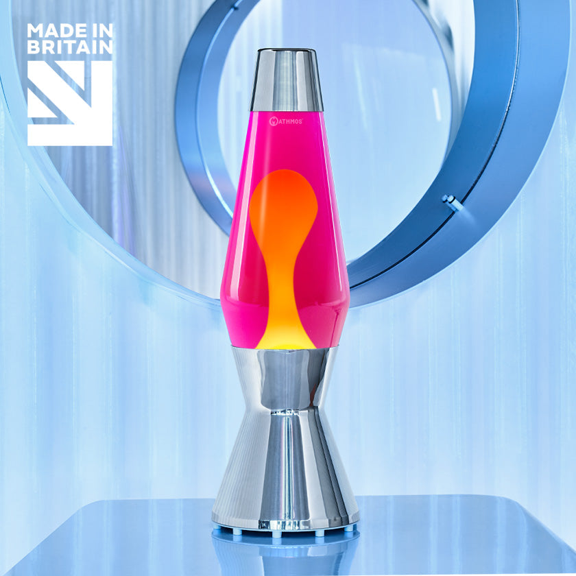 lampe à lave MATHMOS original ASTRO rose/jaune