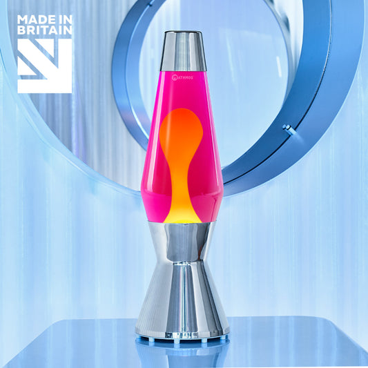 lampe à lave MATHMOS original ASTRO rose/jaune