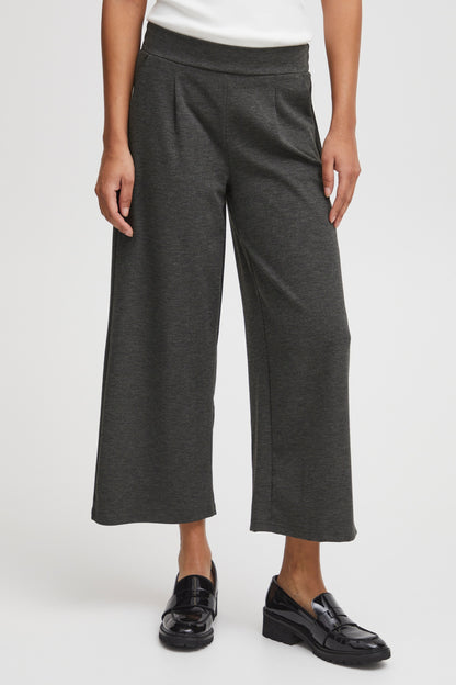 pantalon kate wide cropped dark grey melange