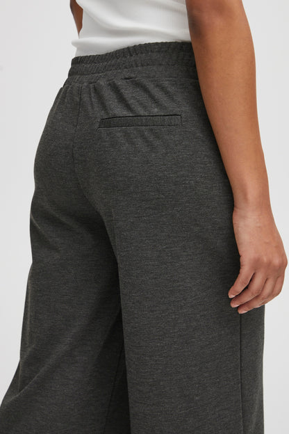 pantalon kate wide cropped dark grey melange